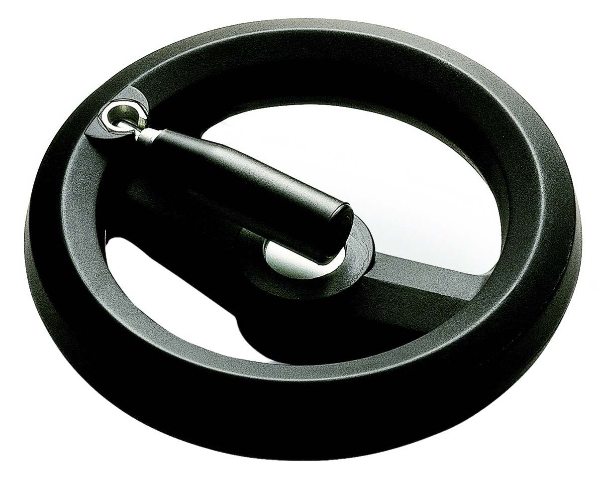 RS PRO Black Fibreglass Reinforced Technopolymer Hand Wheel, 126 mm diameter