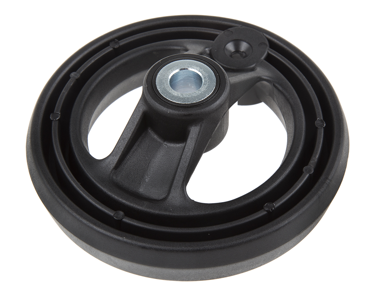 161-2006 RS PRO Black Fibreglass Reinforced Technopolymer Hand Wheel, 126 mm diameter
