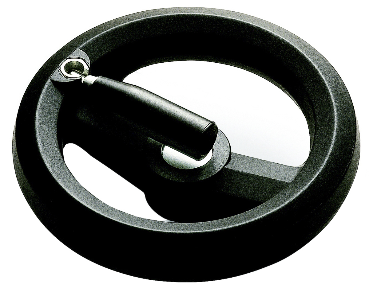 RS PRO Black Fibreglass Reinforced Technopolymer Hand Wheel, 126 mm diameter