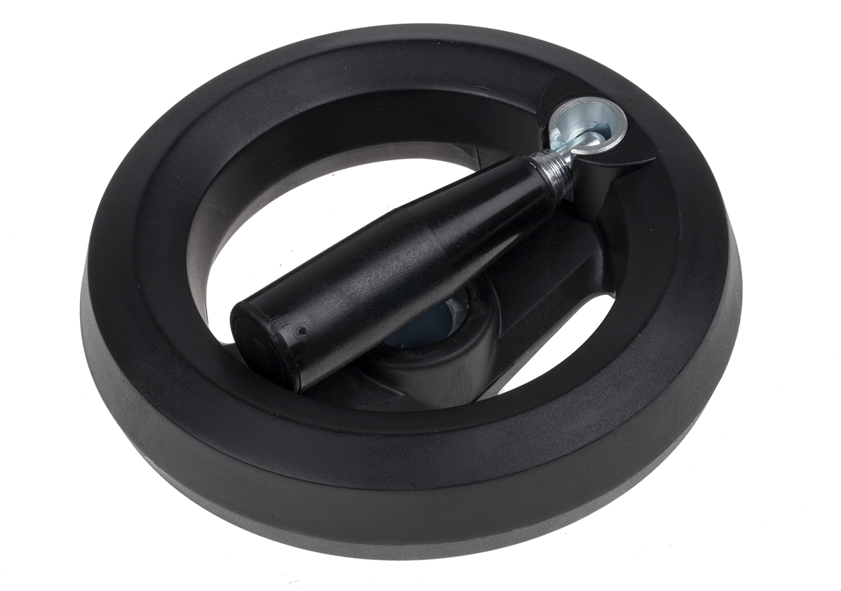 161-2009 RS PRO Black Fibreglass Reinforced Technopolymer Hand Wheel, 126 mm diameter