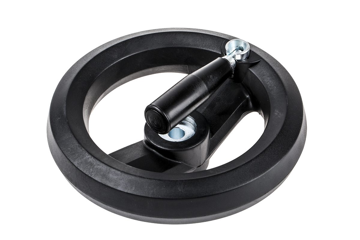 161-2010 RS PRO Black Fibreglass Reinforced Technopolymer Hand Wheel, 160 mm diameter