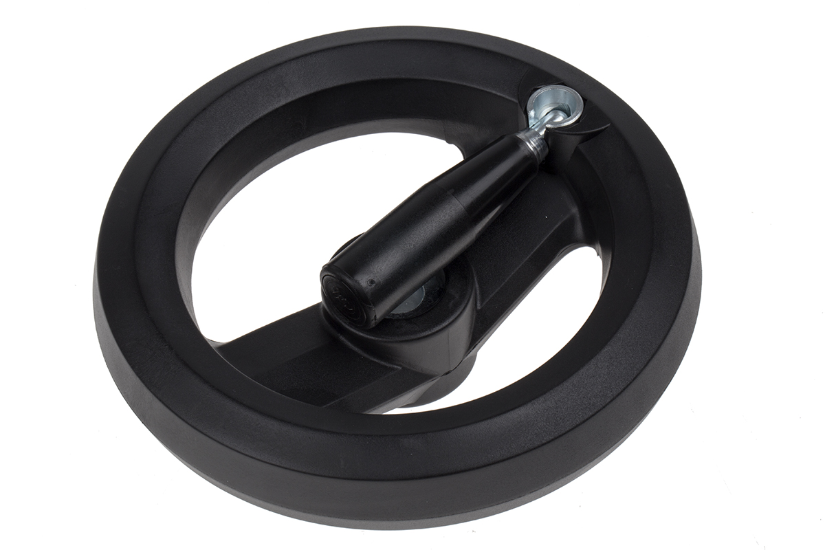 161-2011 RS PRO Black Fibreglass Reinforced Technopolymer Hand Wheel, 160 mm diameter