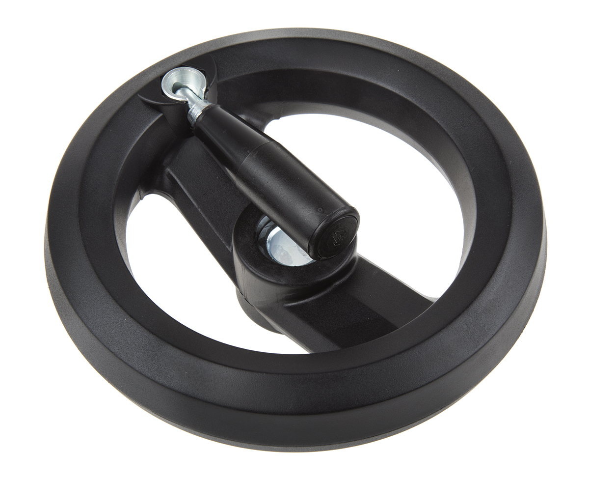 161-2013 RS PRO Black Fibreglass Reinforced Technopolymer Hand Wheel, 160 mm diameter