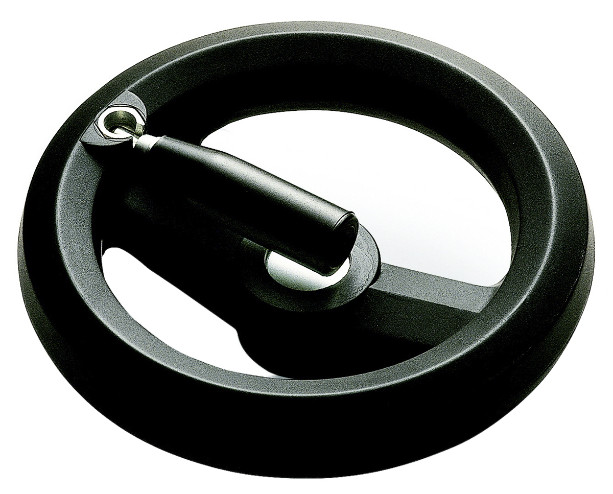 RS PRO Black Fibreglass Reinforced Technopolymer Hand Wheel, 200 mm diameter