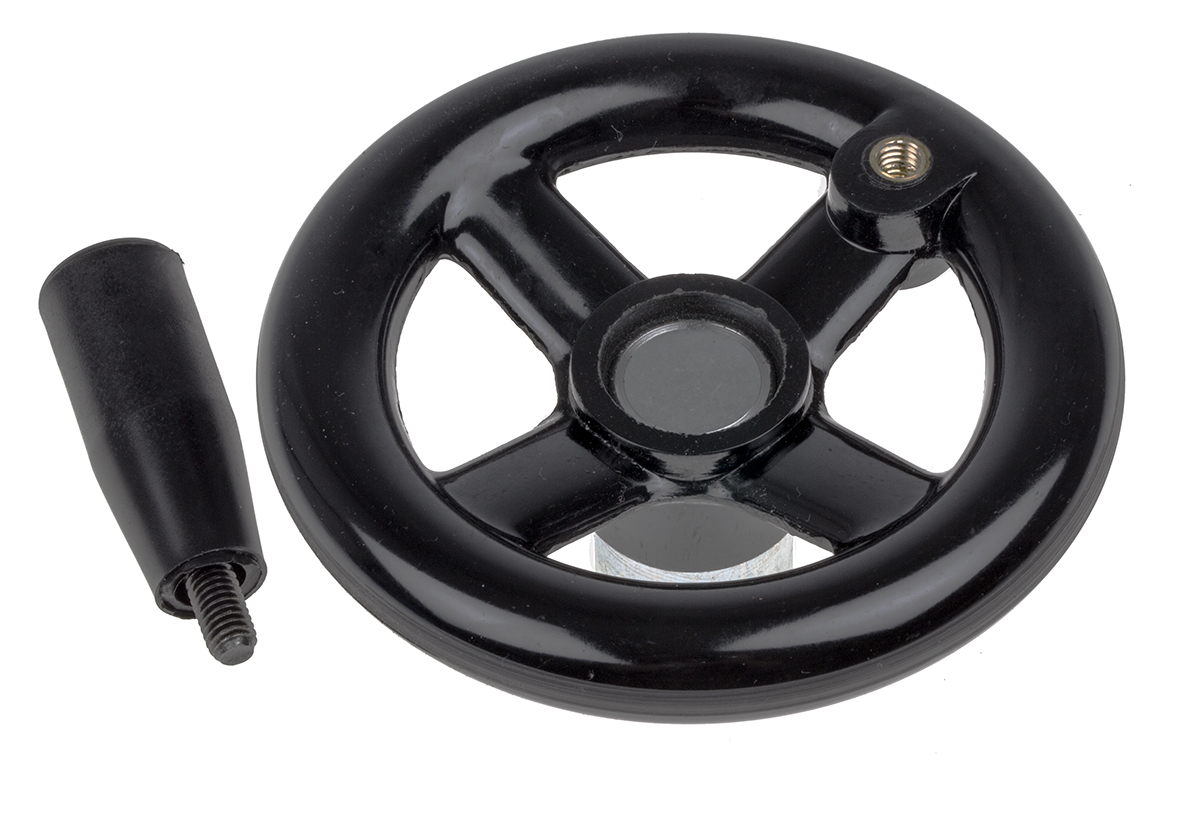 161-2026 RS PRO Black Hand Wheel, 100 mm diameter