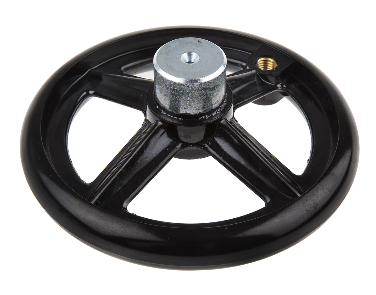 161-2029 RS PRO Black Hand Wheel, 160 mm diameter