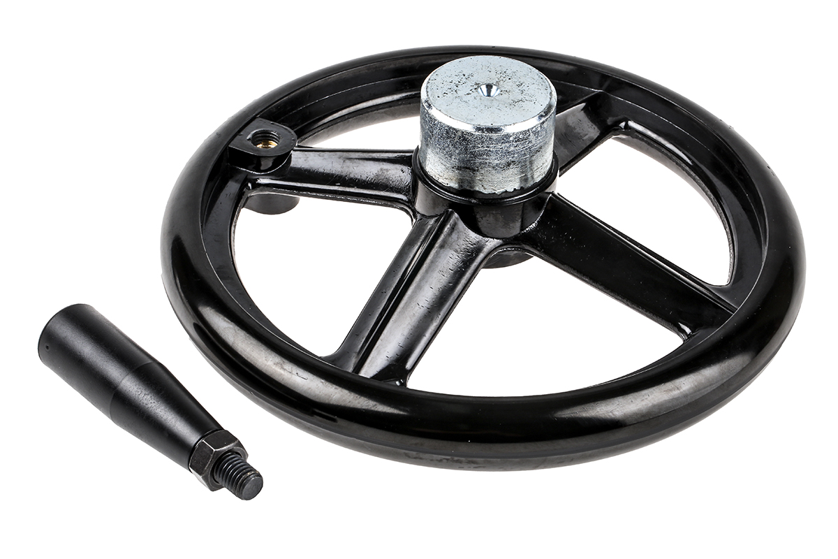 161-2031 RS PRO Black Hand Wheel, 250 mm diameter
