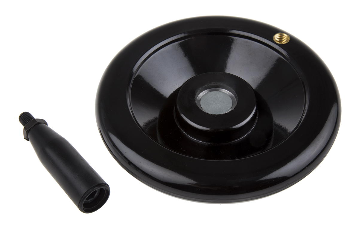 161-2044 RS PRO Black Phenoplast Hand Wheel, 160 mm diameter