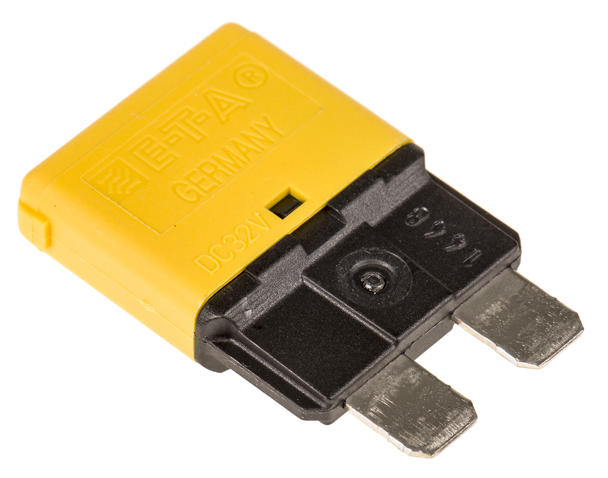 1610-21-20a ETA 6 to 30 A 1610 Thermal Circuit Breaker - 1-Pole, Base, 20A Current Rating, 25 A, 32V ac, 48 V dc