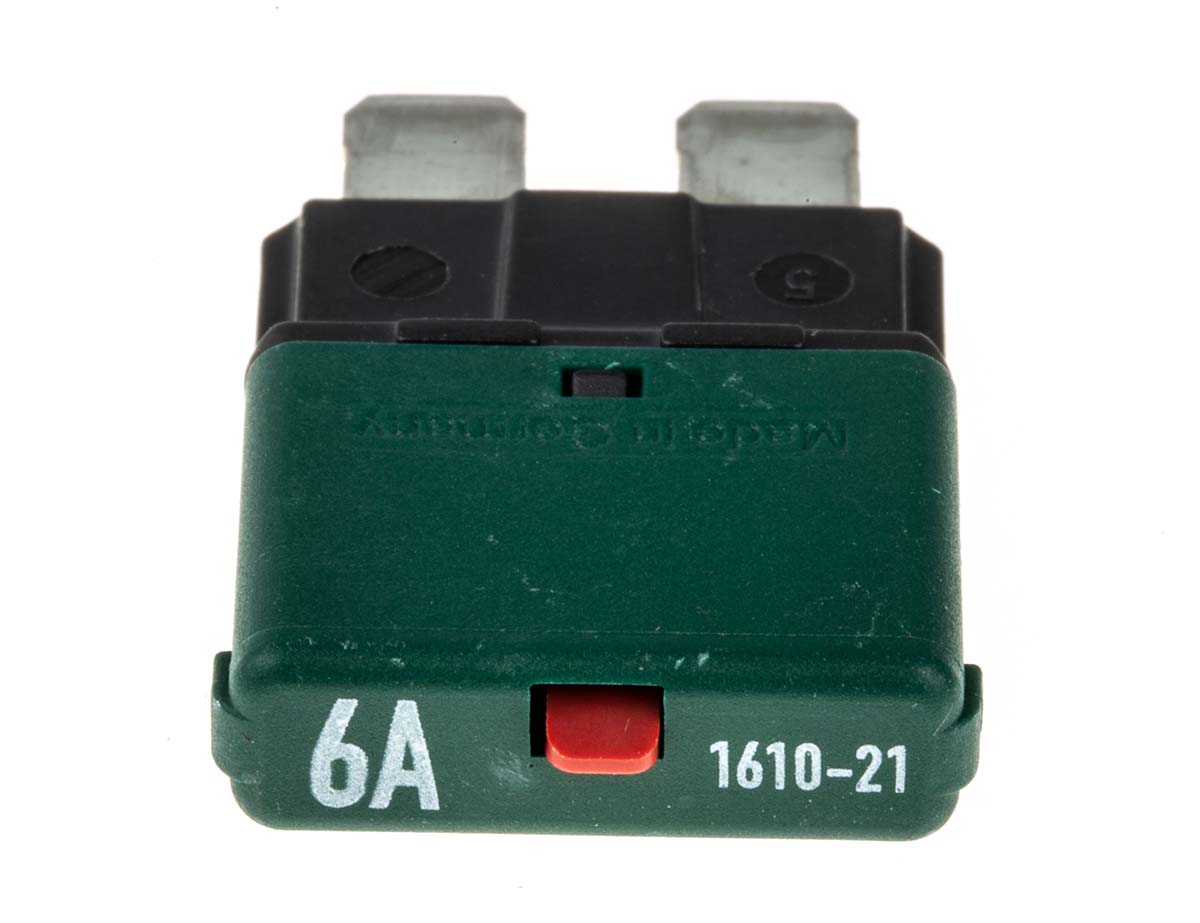 1610-21-6a ETA 6 to 30 A 1610 Thermal Circuit Breaker - 1-Pole, Base, 6A Current Rating, 25 A, 32V ac, 48 V dc