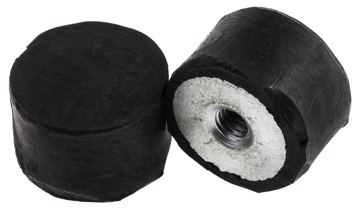 FIBET Fibet Cylindrical M4 Anti-Vibration Mount, Female Buffer Foot with 16.2 kg Compression Load