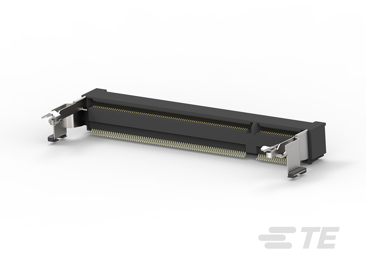 TE Connectivity 0.6 mm Pitch 200 Way, Right Angle Surface Mount Mount SO DIMM Socket ,2.5V, 500mA