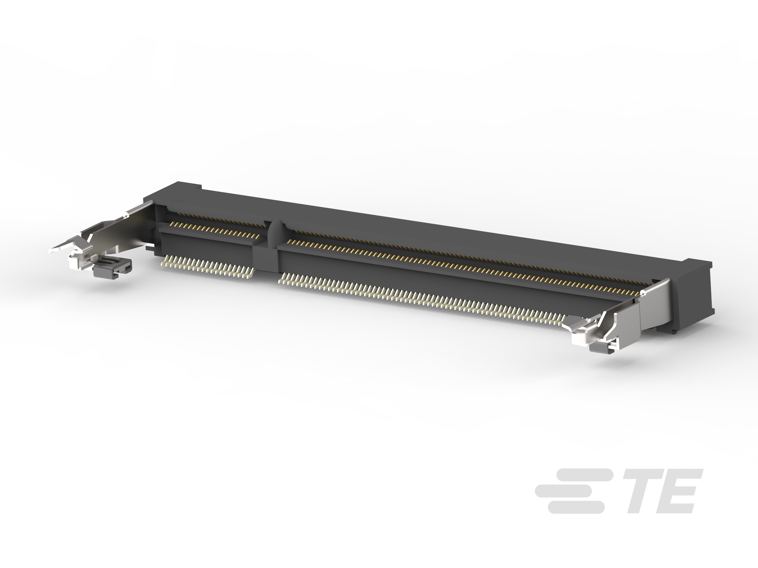 TE Connectivity 0.6 mm Pitch 200 Way, Right Angle Board Mount DDR2 DIMM Socket ,1.8V, 500mA