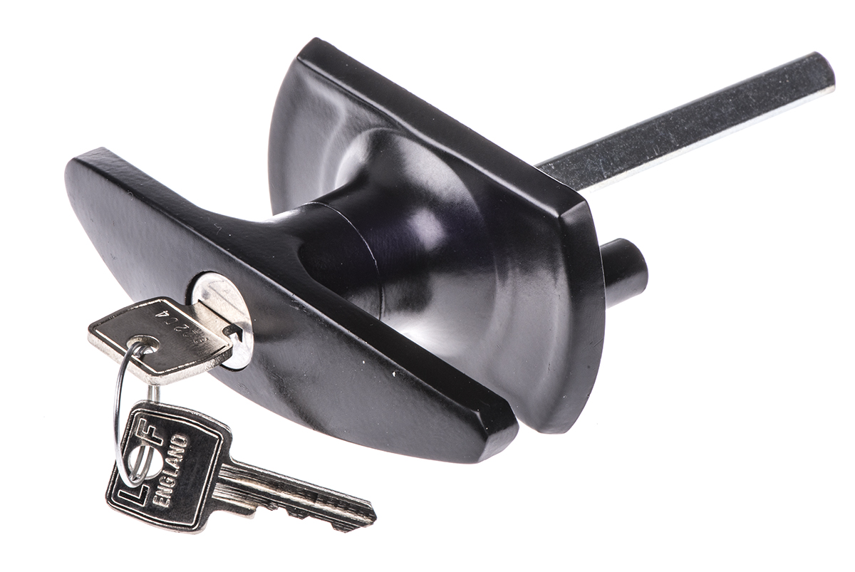 Euro-Locks a Lowe & Fletcher group Company Black Die Cast Zinc Locking Handle, T-Handle