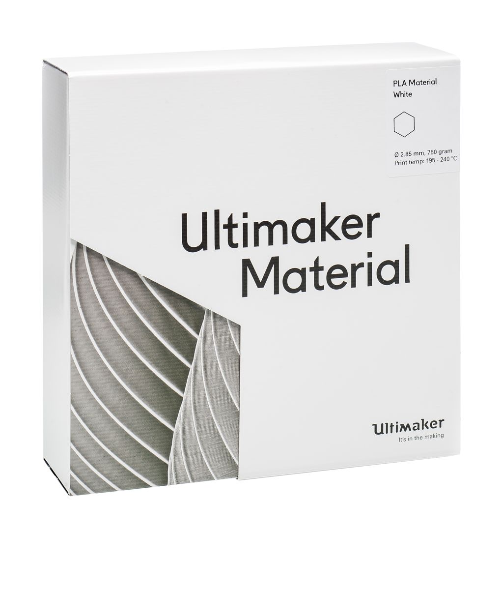 1613 Ultimaker 2.85 mm White PLA 3D Printer Filament, 750 g