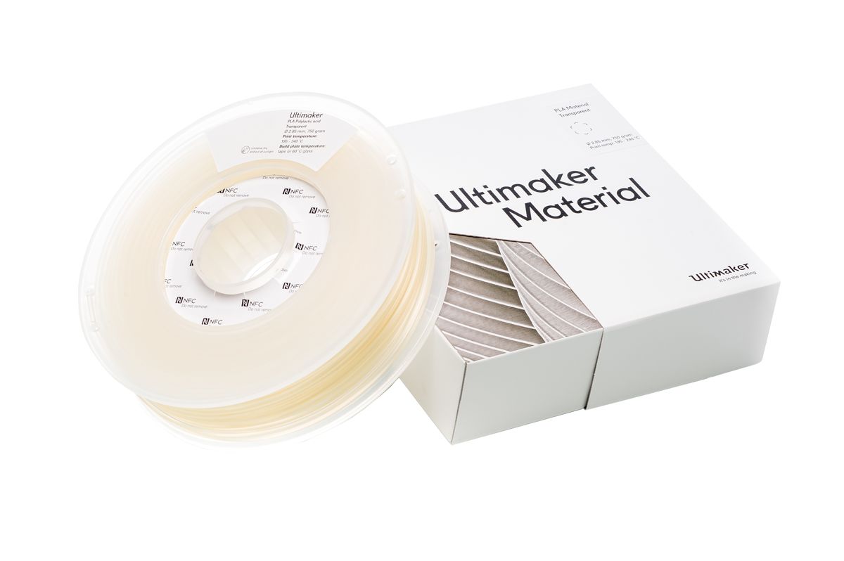 1614 Ultimaker 2.85 mm Transparent PLA 3D Printer Filament, 750 g