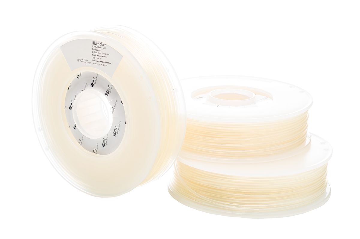 1614 Ultimaker 2.85 mm Transparent PLA 3D Printer Filament, 750 g