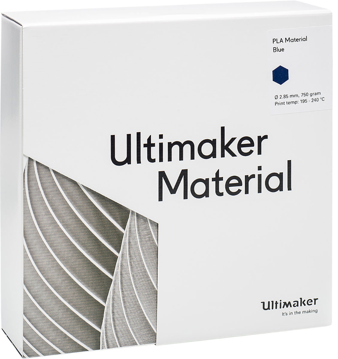1616 Ultimaker 2.85 mm Blue PLA 3D Printer Filament, 750 g