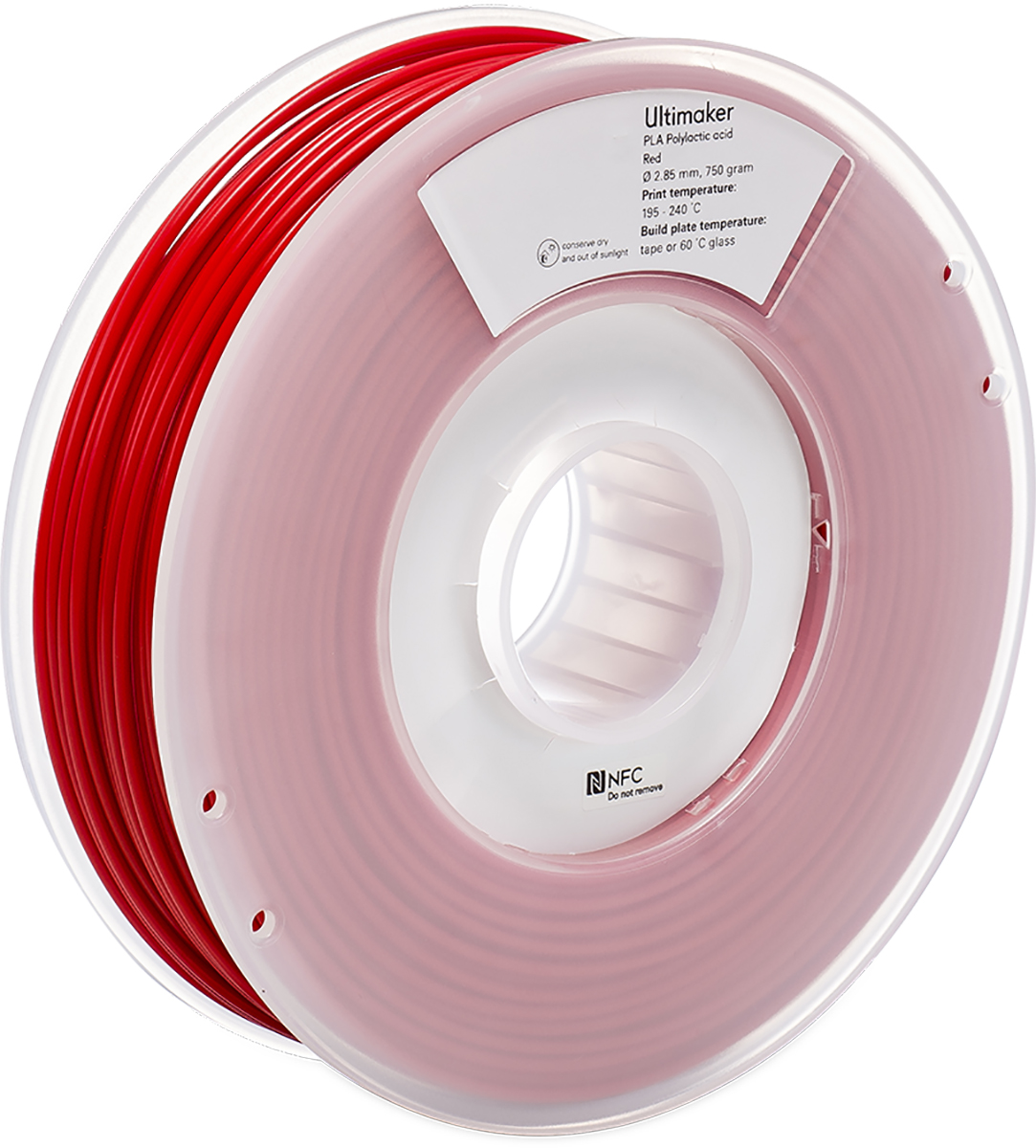 Ultimaker 2.85 mm Red PLA 3D Printer Filament, 750 g