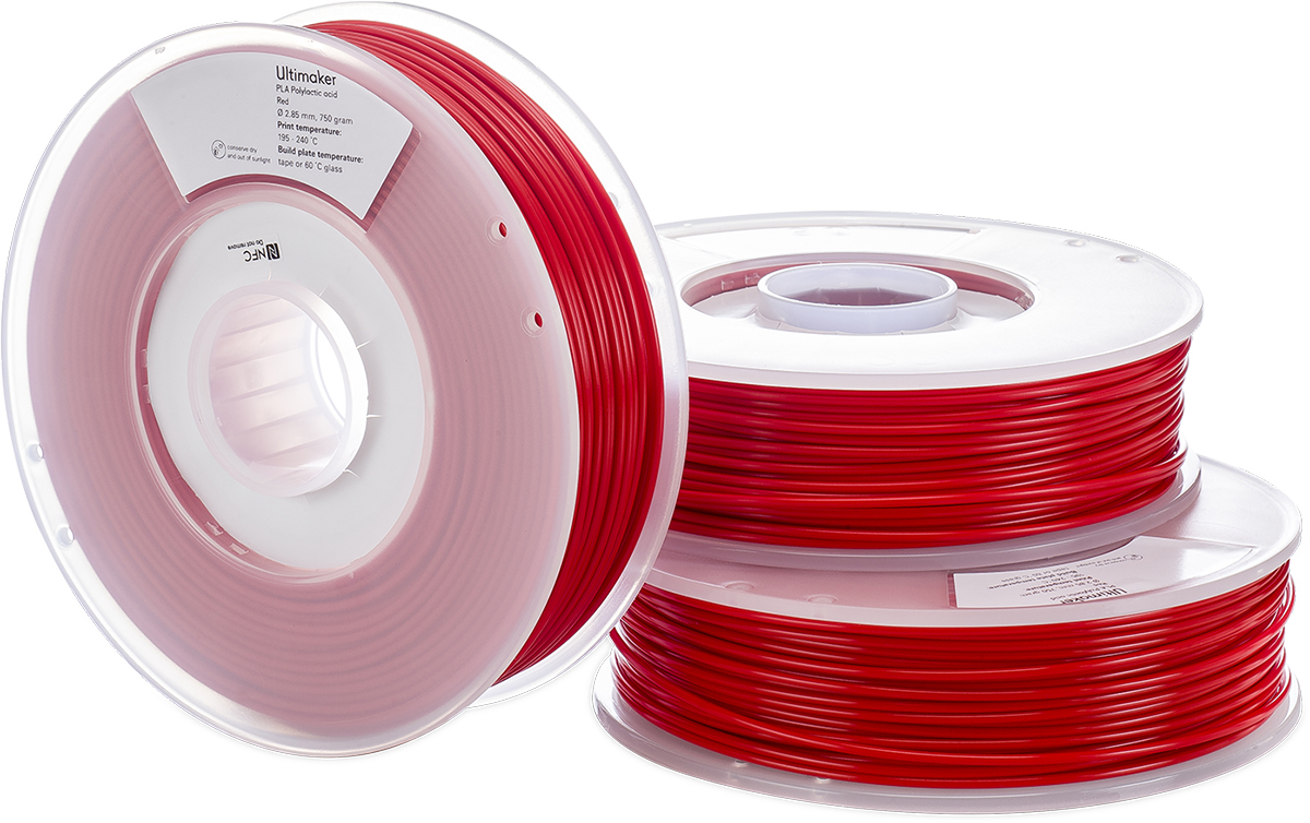 1618 Ultimaker 2.85 mm Red PLA 3D Printer Filament, 750 g