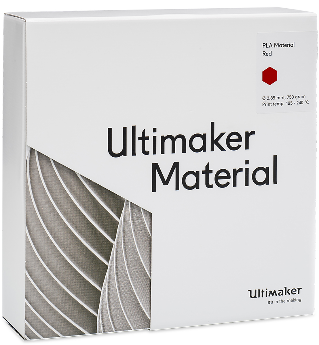 1618 Ultimaker 2.85 mm Red PLA 3D Printer Filament, 750 g