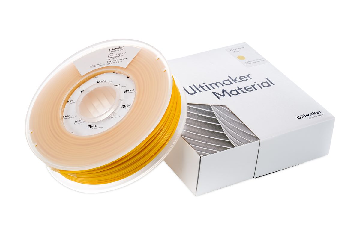 1619 Ultimaker 2.85 mm Yellow PLA 3D Printer Filament, 750 g