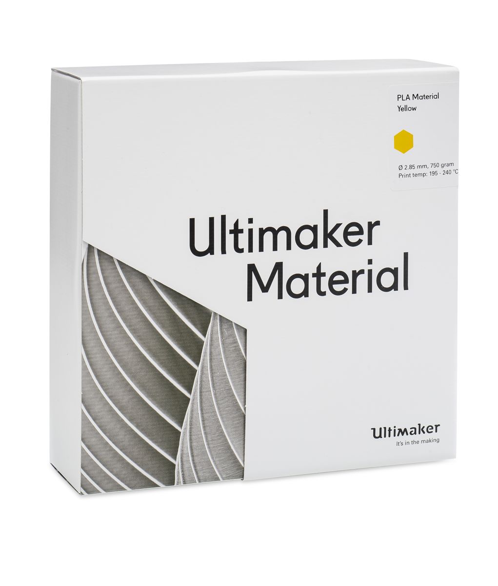 1619 Ultimaker 2.85 mm Yellow PLA 3D Printer Filament, 750 g