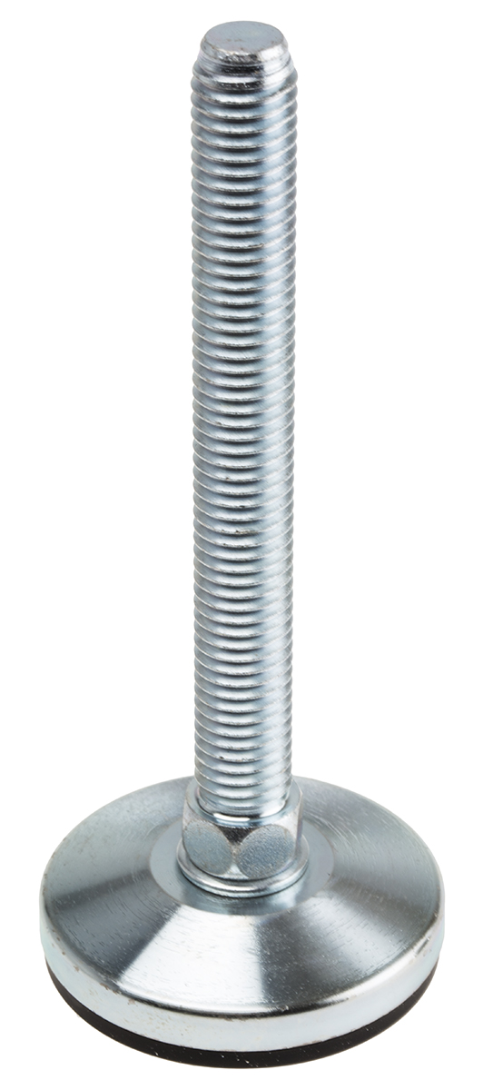 RS PRO M12 40 mm Dia. Adjustable Foot, Zinc Plated Steel, 900 kg Static Load Capacity 3 ° Tilt Angle