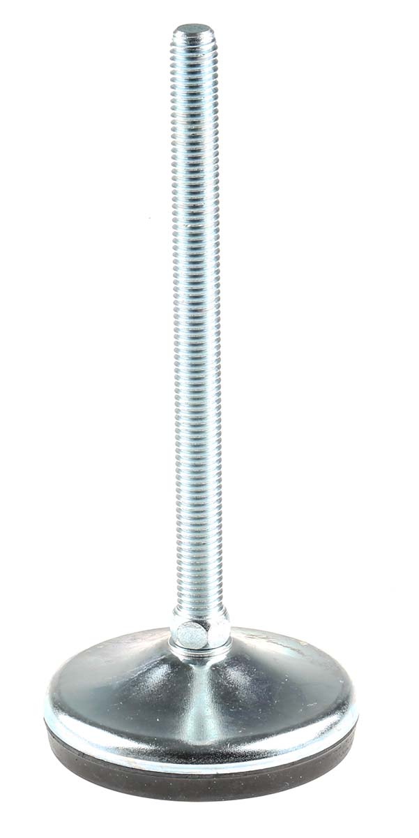RS PRO M12 80 mm Dia. Adjustable Foot, Zinc Plated Steel, 1000 kg Static Load Capacity 10 ° Tilt Angle