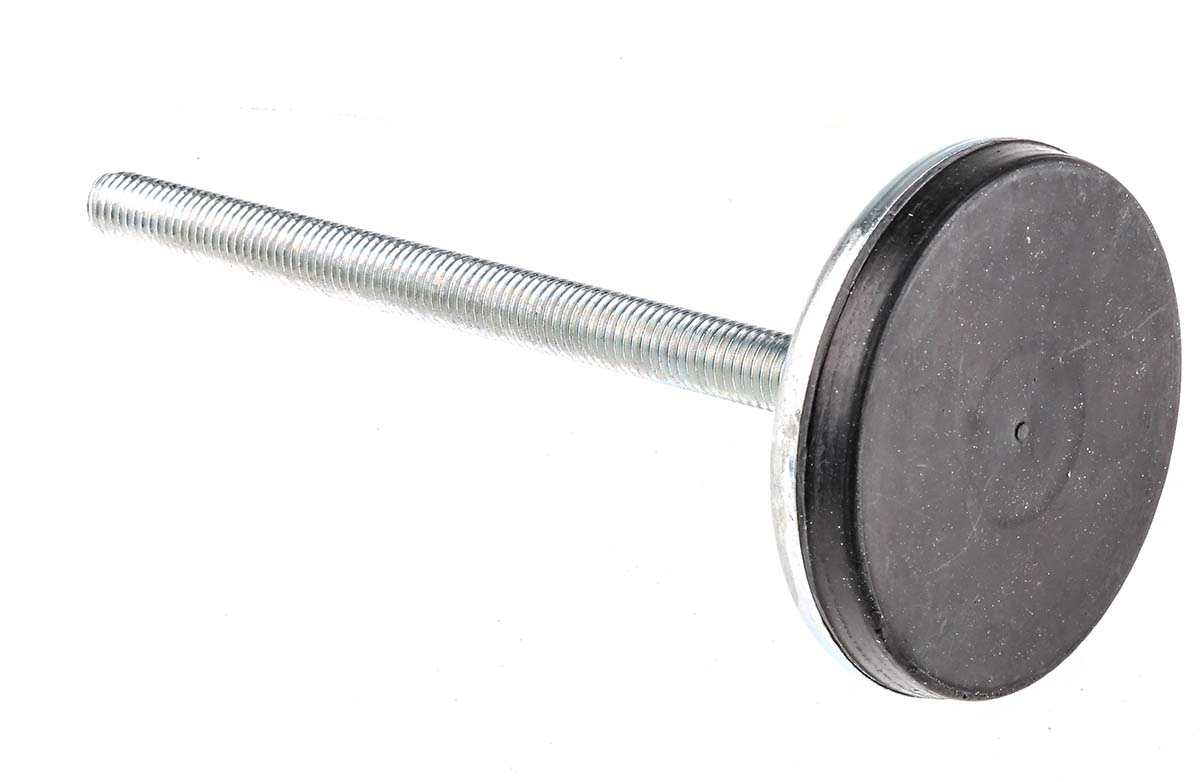 162-3257 RS PRO M12 80 mm Dia. Adjustable Foot, Zinc Plated Steel, 1000 kg Static Load Capacity 10 ° Tilt Angle