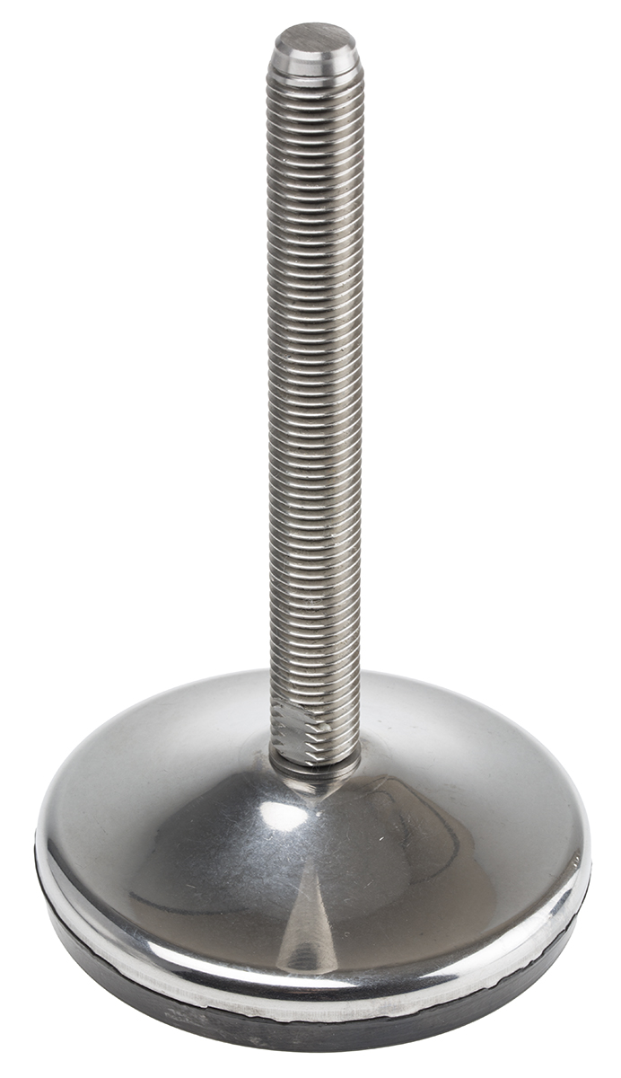 RS PRO M16 100 mm Dia. Adjustable Foot, Stainless Steel, 1500 kg Static Load Capacity 10 ° Tilt Angle