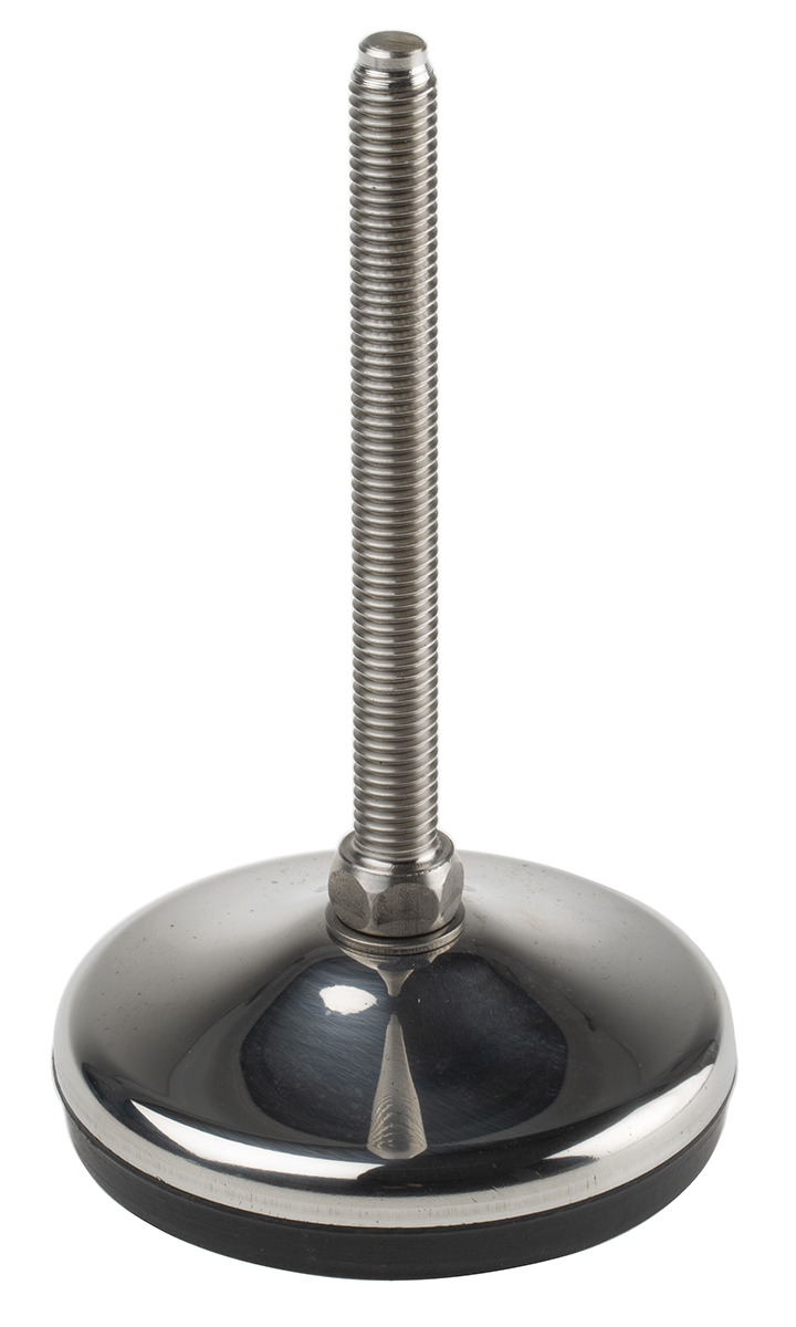 RS PRO M10 80 mm Dia. Adjustable Foot, Stainless Steel, 1000 kg Static Load Capacity 10 ° Tilt Angle