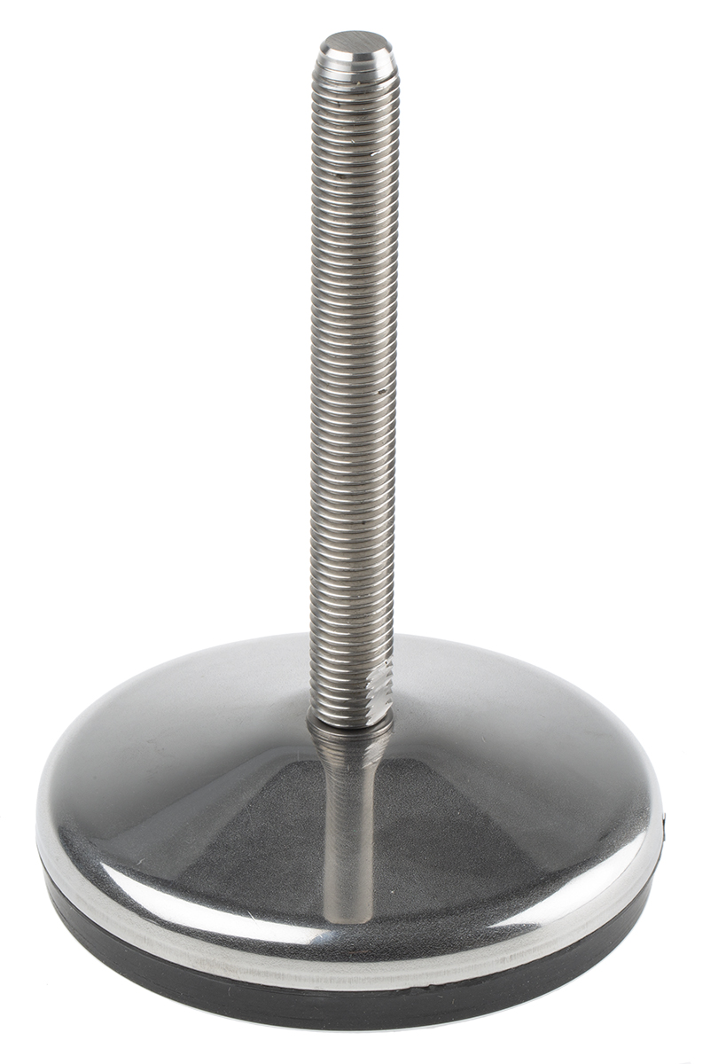 RS PRO M16 120 mm Dia. Adjustable Foot, Stainless Steel, 3000 kg Static Load Capacity 10 ° Tilt Angle