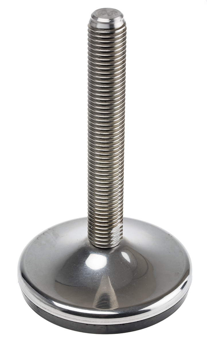 RS PRO M20 100 mm Dia. Adjustable Foot, Stainless Steel, 3000 kg Static Load Capacity 10 ° Tilt Angle