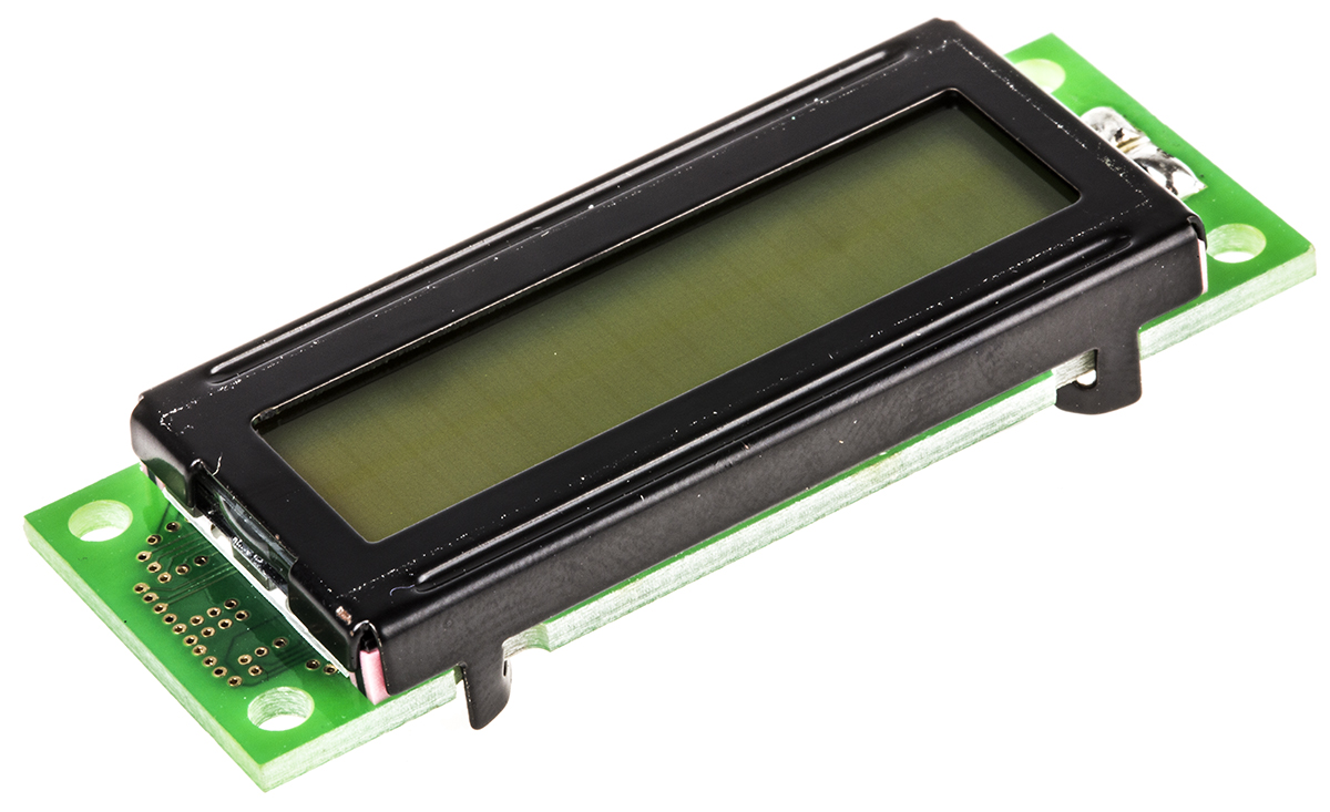 Theale 16203STFY TH16203 Alphanumeric LED LCD Monochrome Display, Green on Green, 2 x 16