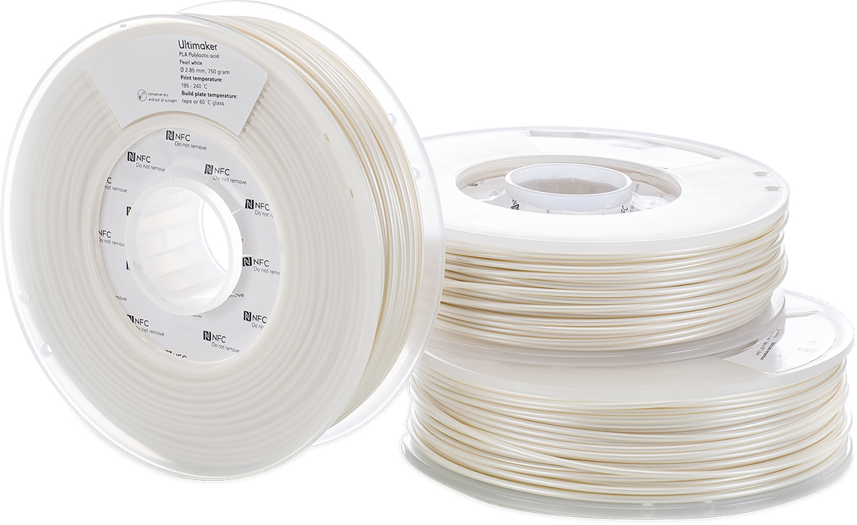 1620 Ultimaker 2.85 mm Pearl White PLA 3D Printer Filament, 750 g