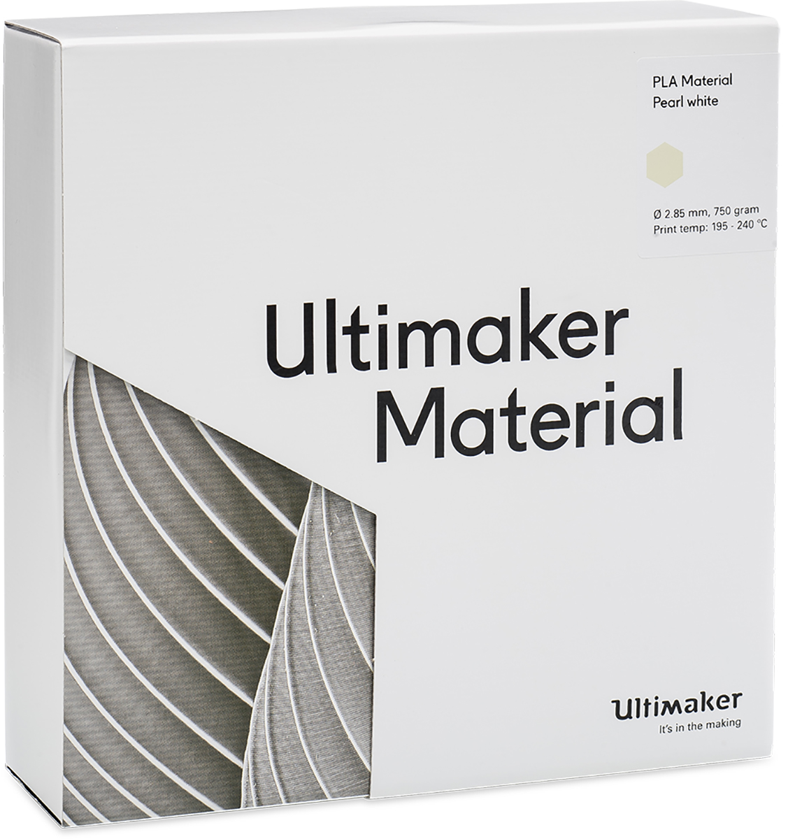 1620 Ultimaker 2.85 mm Pearl White PLA 3D Printer Filament, 750 g