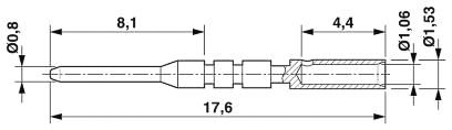 1621575 Phoenix Contact Male Crimp Circular Connector Contact, Contact Size 0.8 mm, Wire Size 0.34mm², 0.5 mm²