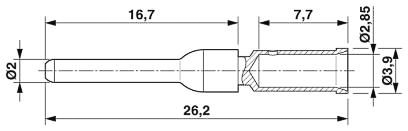 1621581 Phoenix Contact Male Crimp Circular Connector Contact, Contact Size 2 mm, Wire Size 2.5mm², 4 mm²