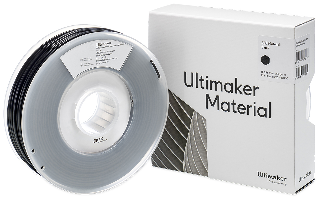 1621 Ultimaker 2.85 mm Black ABS 3D Printer Filament, 750 g