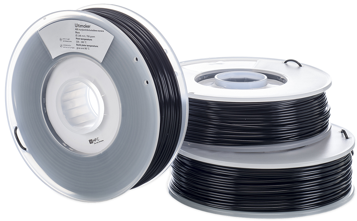 1621 Ultimaker 2.85 mm Black ABS 3D Printer Filament, 750 g