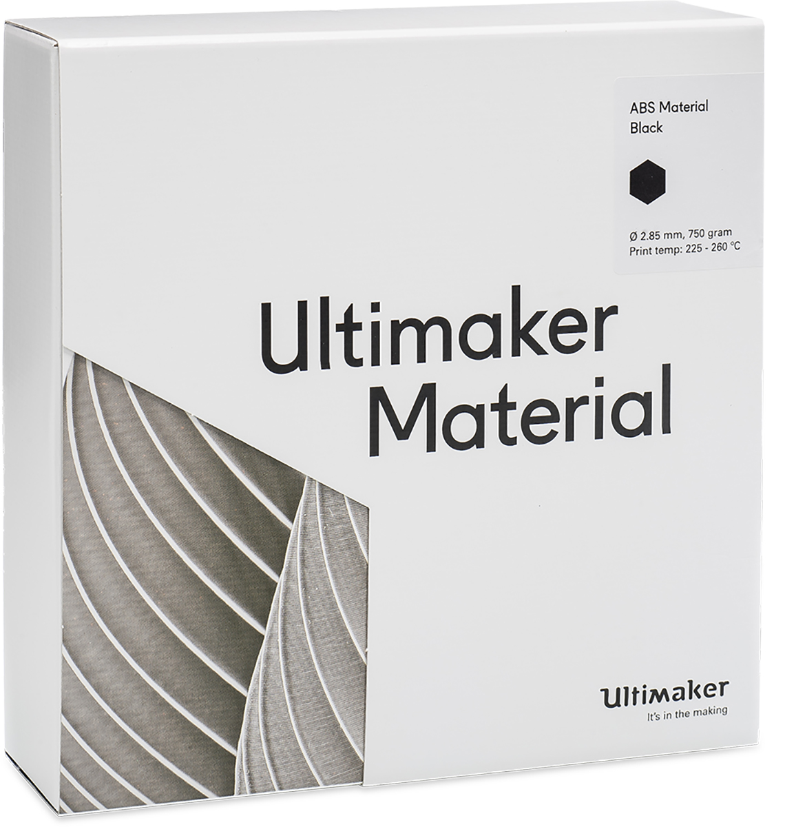1621 Ultimaker 2.85 mm Black ABS 3D Printer Filament, 750 g