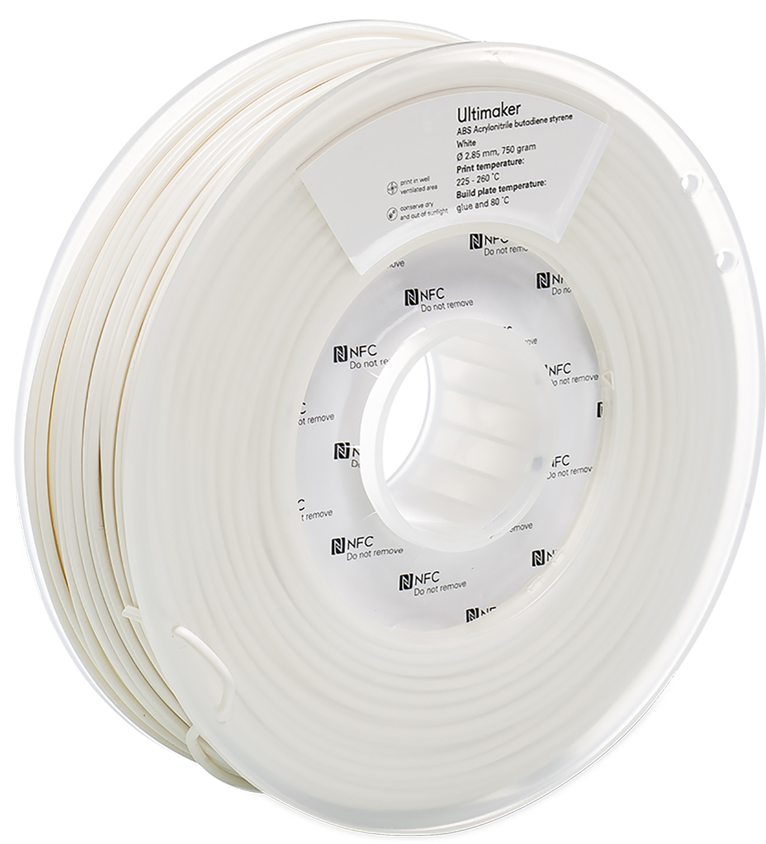 Ultimaker 2.85 mm White ABS 3D Printer Filament, 750 g