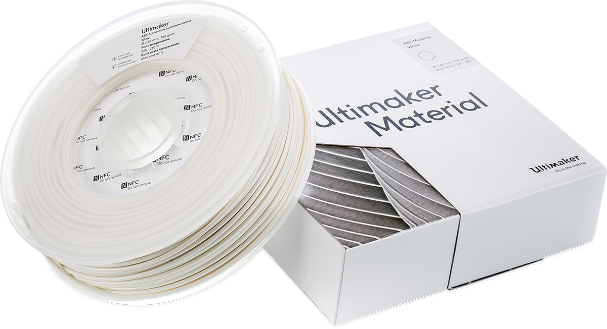 1622 Ultimaker 2.85 mm White ABS 3D Printer Filament, 750 g