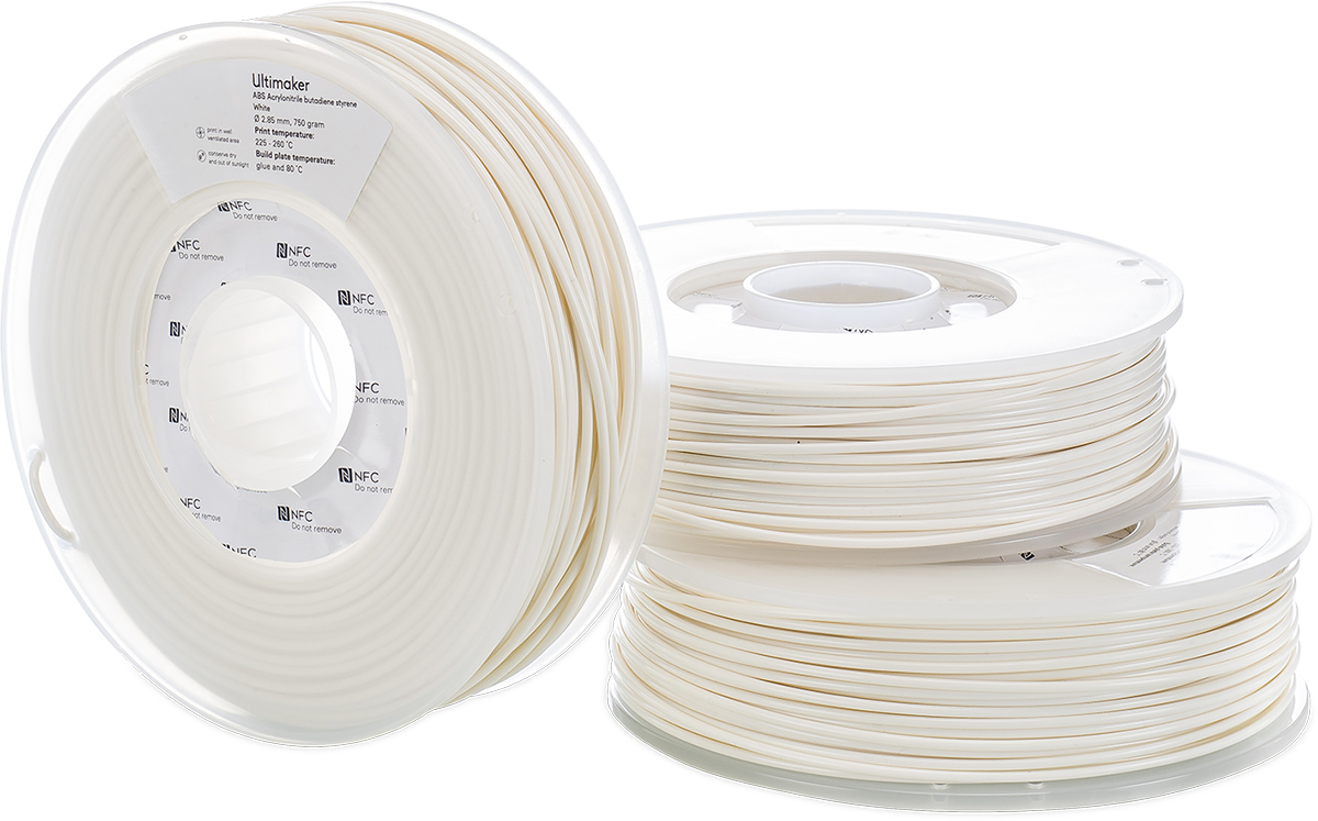 1622 Ultimaker 2.85 mm White ABS 3D Printer Filament, 750 g