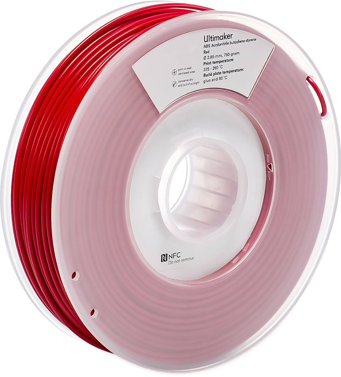 Ultimaker 2.85 mm Red ABS 3D Printer Filament, 750 g