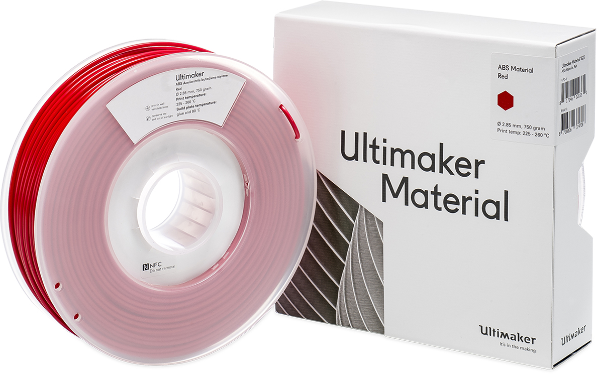 1623 Ultimaker 2.85 mm Red ABS 3D Printer Filament, 750 g