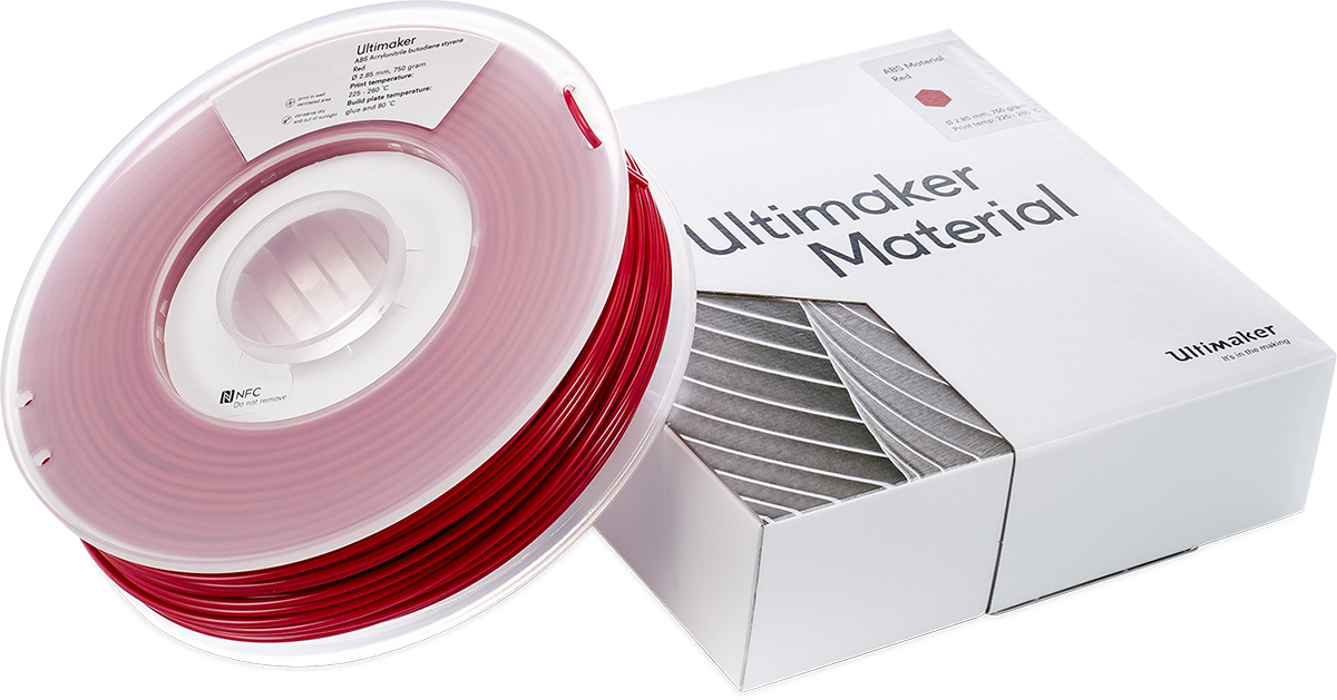 1623 Ultimaker 2.85 mm Red ABS 3D Printer Filament, 750 g