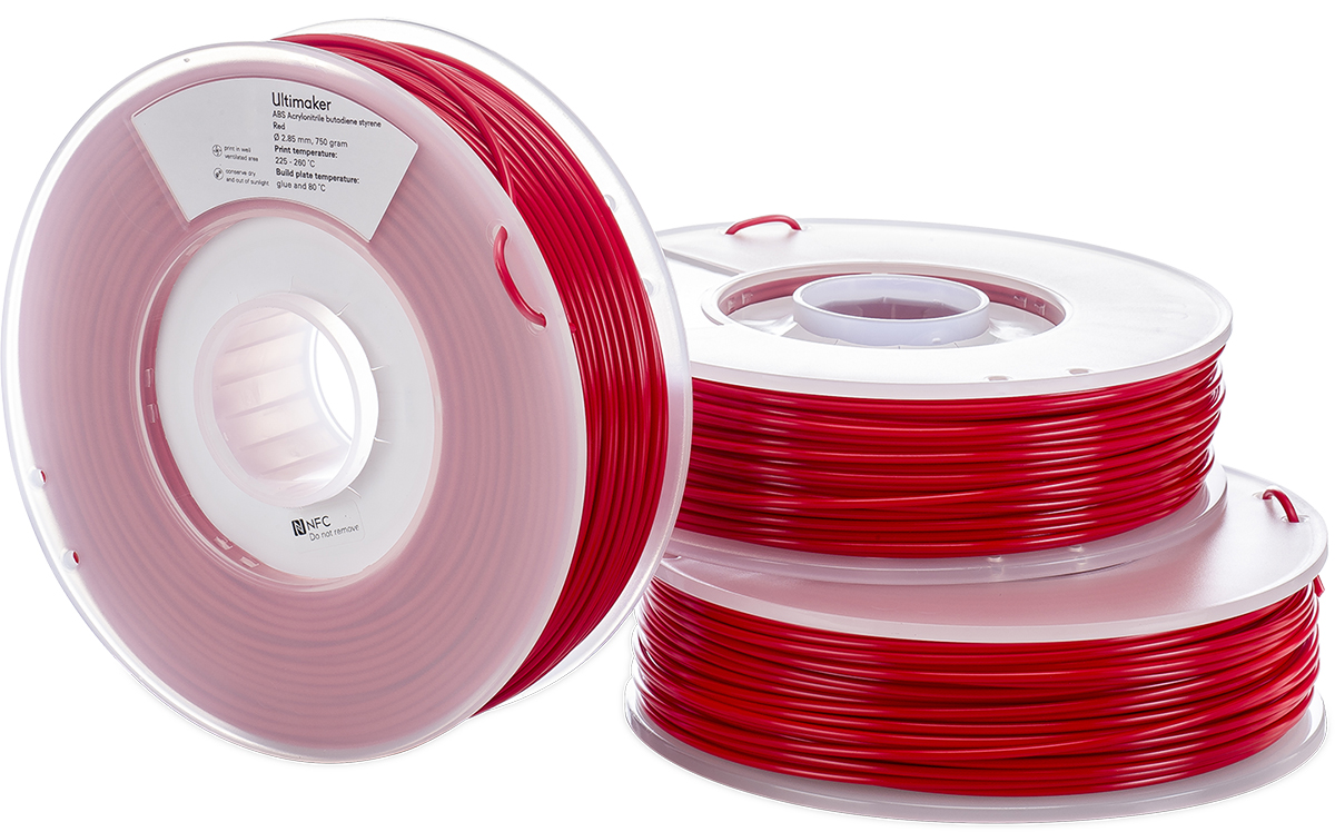 1623 Ultimaker 2.85 mm Red ABS 3D Printer Filament, 750 g