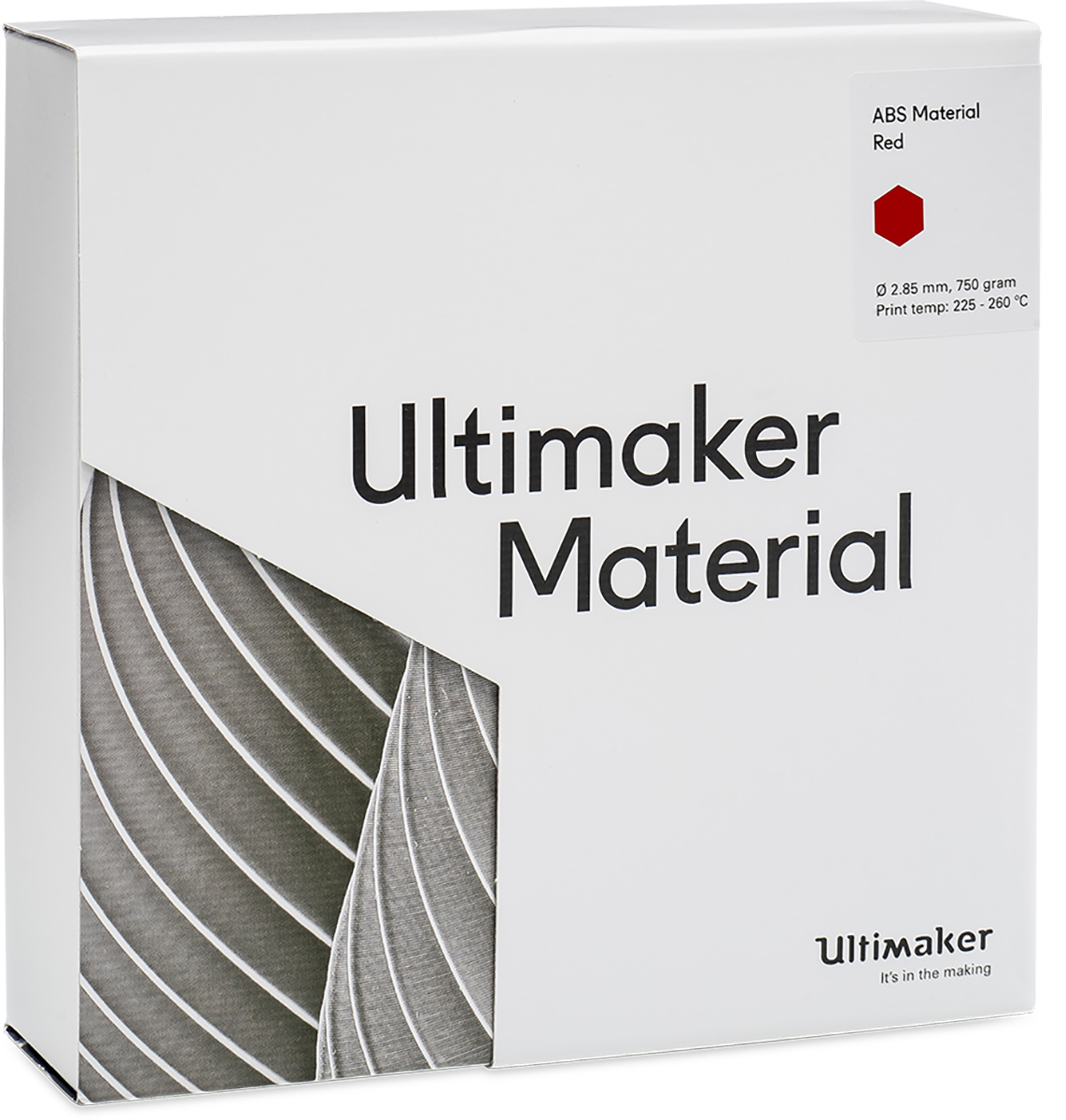 1623 Ultimaker 2.85 mm Red ABS 3D Printer Filament, 750 g
